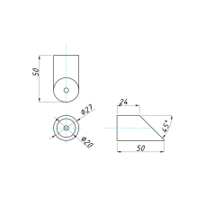 SF-912А З'єднувач стіна-труба під 45 град., GOLD