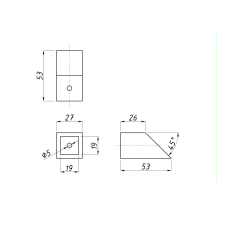 SF-912АK З'єднувач стіна-труба під 45 град., CP