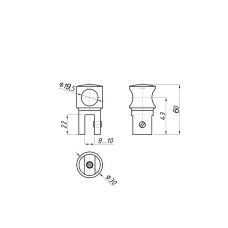 SF-914A З'єднувач скло-труба глухий, CP