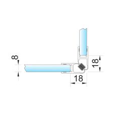 8851KU0-8-2500 Ущільнювач магнiтний під 90 град. для скла 6-8 мм