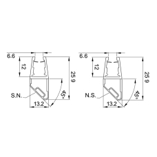 8PT1-60-61 Ущільнювач магнітний під скло 8-10мм, L = 2.5м