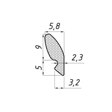 Ущільнювач для дверей прихованого монтажу 1001 сірий