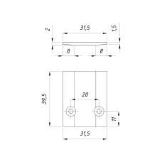 Заглушка на клемний профіль h=40 мм, Black