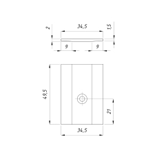 Заглушка на клемний профіль h=50 мм, Black