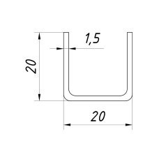 Швелер 20*20 мм, SSS
