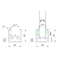 Швелер 20*20N Black matt