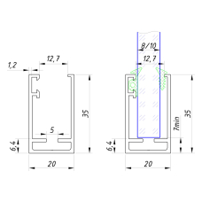 Швелер 20*36N Black matt