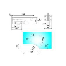 43800 Фітинг з віссю та планкою в стіну, 611