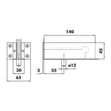 53000 Фітинг з віссю і планкою в стіну, 611