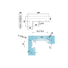 54000 Фітинг кутовий з віссю, 611