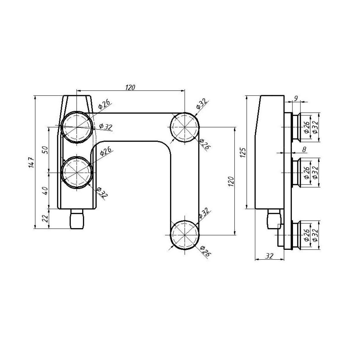 SF-1300D-1 Фитинг угловой с осью