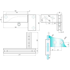 SF-141 Лівий Фітинг кутовий для 3-х стекол, SSS