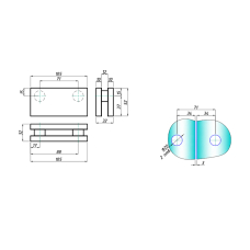 SF-181A Фітинг для кріплення двох панелей скла, SSS