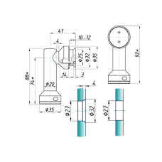 SF-807A Конектор скло-підлога нерегульований