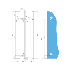 SF-649К Квадратна ручка з замком для скляних дверей | Маятникові системи 