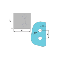 16810-01 Відповідна частина міні на скло без чверті, 810