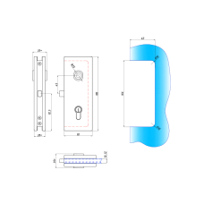 18420 Магнитный замок вертикальный без четверти, 611