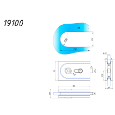 19100-810 Магнітний замок під циліндр без чеверті