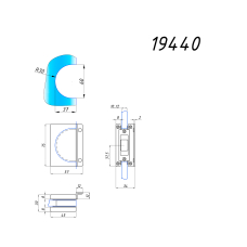 19440-620 Відповідна частина магнітного замка на скло