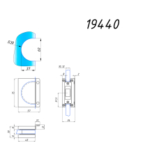 19440-810 Відповідна частина магнітного замка на скло