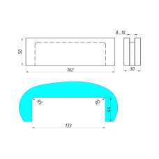 SF-150K Відповідна частина замка на скло, Black