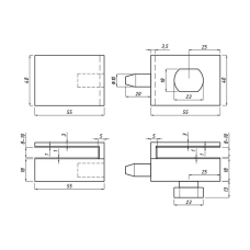 SF-937D Замок накладной с ответной частью на стекло
