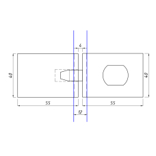 SF-937D Замок накладной с ответной частью на стекло