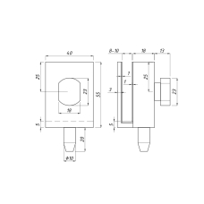 SF-937S Замок накладной с ответной частью на стену