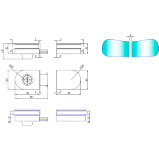 SF-011S-1 Замок з відповідною частиною на скло, ключ з одного боку, PSS