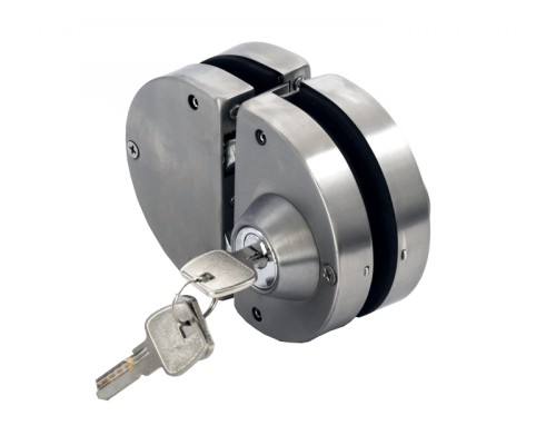 SF-010 Замок накладний з відповідою частиною на скло, ключ-ключ, SSS