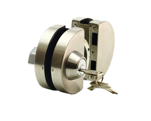 SF-010A Замок накладний з відповідною частиною на скло, ключ-вороток, SSS