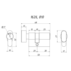 1626 Циліндр ключ-баранчик, 810