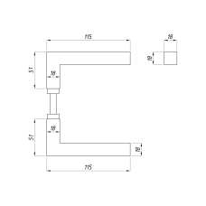 15601 Ручка квадратна Black, 620