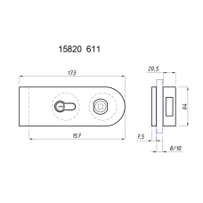15820 Відповідна частина на глуху стулку, 611