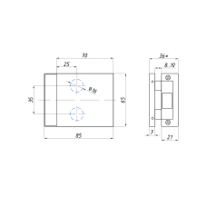 18810-01 Відповідна частина міні на скло з чвертю, 611