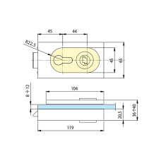 673WSC Замок міні під ключ, 02