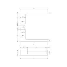073-SF Замок короткий під ключ з ручкою та циліндром Black