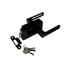073-SF Замок короткий під ключ з ручкою та циліндром Black