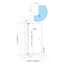 401К Black Петля-Планка стіна-скло 6-8мм з підйомом, 2100мм