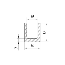 17*14 Профіль алюмінієвий полірований 3м, анод