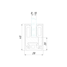SF40 мм Клемний профіль, Black