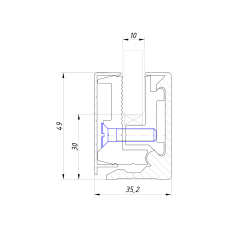 SF50 мм Клемний профіль, AL