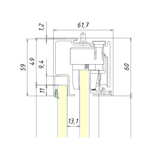 SV-X70 Направляюча в стіну + фіксована створка 70 кг