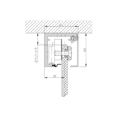 4-502, 4-503 Направляючий рельс для монтажу до стелі (4-502) або до стіни (4-503)