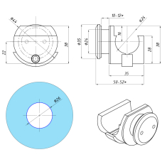 SF-825BZ Тримач трек-скло без зеньківки