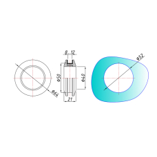 SF-953 Ручка млинець з вирізом, PSS
