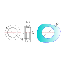 SF-953 Ручка млинець з вирізом, SSS