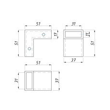 SF-315 З'єднувач для труби під 90 град., Black Matt