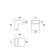 SF-315 З'єднувач для труби під 90 град., CP