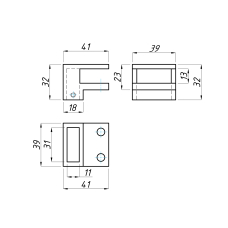 SF-311 Кріплення для труби під 90 град., CP